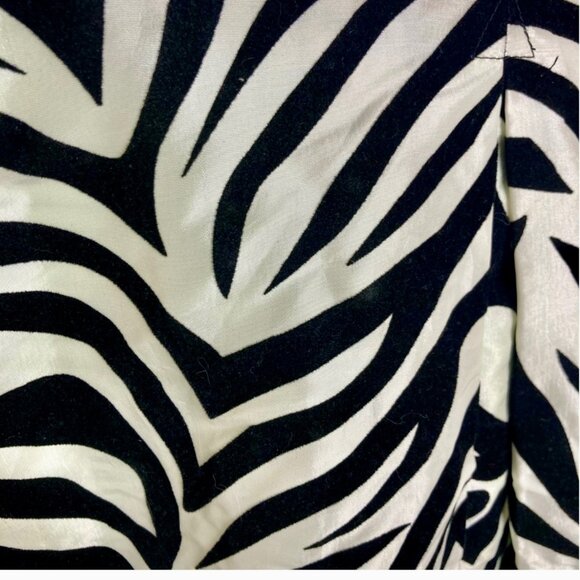 Ubu Flocked Zebra Print Button Down Coat Jacket Size L - Picture 8 of 11